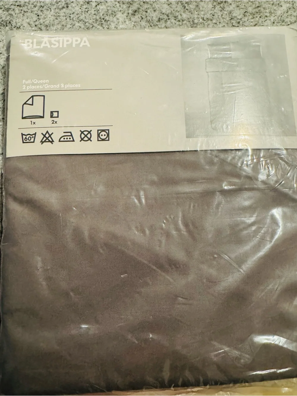 NWT IKEA BLÅSTIPPA Duvet Cover Set - Dark Gray Full/Queen